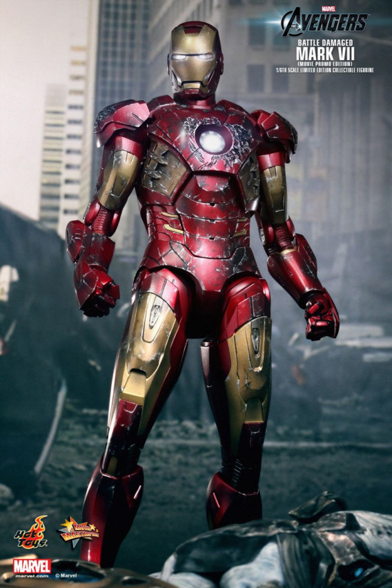 Колекційна фігура The Avengers - Iron Man Mark VII (Battke Damaged Ver.), Hot Toys, арт. 85096 5